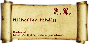 Milhoffer Mihály névjegykártya