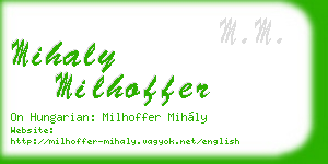 mihaly milhoffer business card